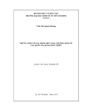 Luận văn những nhân tố tác động đến tăng trưởng kinh tế các quốc gia đang phát triển