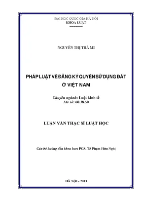 Pháp luật về đăng ký quyền sử dụng đất ở việt nam ths luật