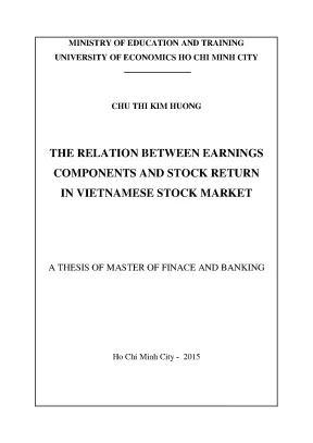 Luận văn the relation between earnings components and stock return in vietnam stock market