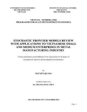 Luận văn stochastic frontier models review with applications to vietnamese small and medium enterprises in metal manufacturing industry