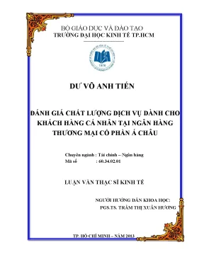 Luận văn đánh giá chất lượng dịch vụ dành cho khách hàng cá nhân tại ngân hàng thương mại cổ phần á châu