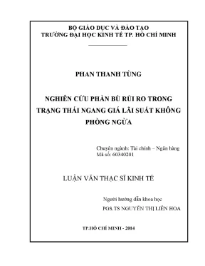 Luận văn nghiên cứu phần bù rủi ro trong trạng thái ngang giá lãi suất không phòng ngừa