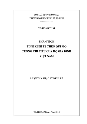 Luận văn phân tích tính kinh tế theo qui mô trong chi tiêu của hộ gia đình việt nam