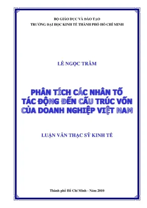 Luận văn phân tích các nhân tố tác động đến cấu trúc vốn của doanh nghiệp việt nam