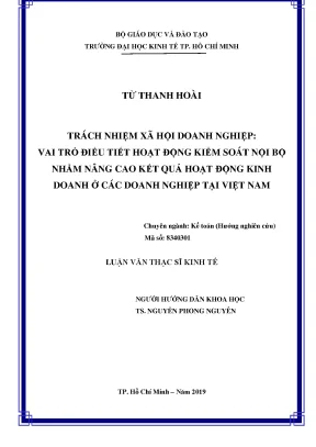 Luận văn trách nhiệm xã hội doanh nghiệp vai trò điều tiết hoạt động kiểm soát nội bộ nhằm nâng cao kết quả hoạt động kinh doanh ở các doanh nghiệp tại việt nam