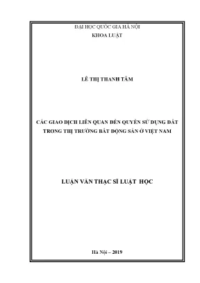 Các giao dịch liên quan đến quyền sử dụng đất trong thị trường bất động sản ở việt nam
