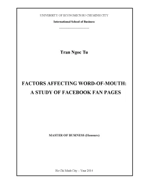 Luận văn factors affecting word of mouth a study of facebook fan pages