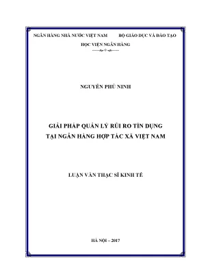 Luận văn thạc sĩ tài chính ngân hàng giải pháp quản lý rủi ro tín dụng tại ngân hàng hợp tác xã việt nam