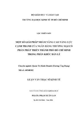 Luận văn một số giải pháp nhằm nâng cao năng lực cạnh tranh của ngân hàng thương mại cổ phần phát triển thành phố hồ chí minh trong phân khúc bán lẻ