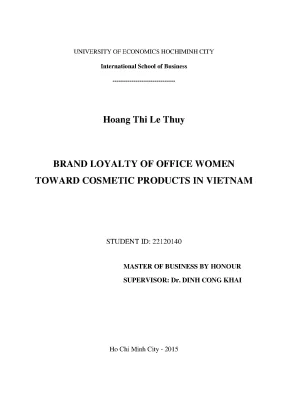 Luận văn brand loyalty of office women toward cosmetic products in vietnam