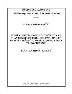 Luận văn nghiên cứu tác động của thông tin kế toán đến giá cổ phiếu của các công ty niêm yết trên sở giao dịch chứng khoán tp hồ chí minh