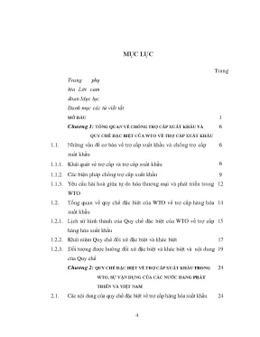 Việc sử dụng quy chế đặc biệt của wto về chống trợ cấp hàng hóa xuất khẩu