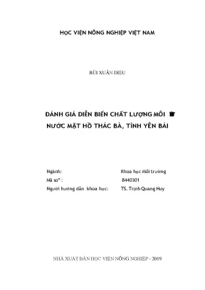 Đánh giá diễn biến chất lượng môi trường nước mặt hồ thác bà tỉnh yên bái