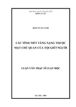 Các tình tiết tăng nặng thuộc mặt chủ quan của tội giết người