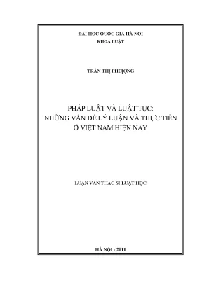 Pháp luật và luật tục những vấn đề lý luận và thực tiễn ở việt nam hiện nay