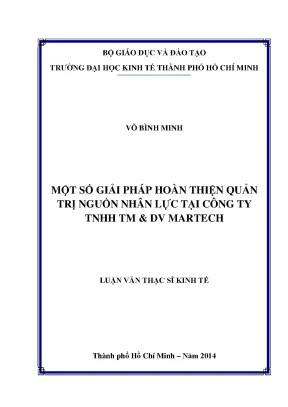 Luận văn một số giải pháp hoàn thiện quản trị nguồn nhân lực tại công ty tnhh