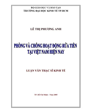Luận văn phòng và chống hoạt động rửa tiền tại việt nam hiện nay