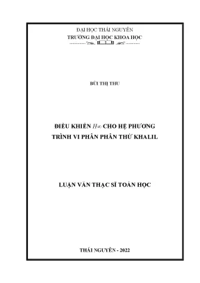 Điều khiển h∞ cho hệ phương trình vi phân phân thứ khalil