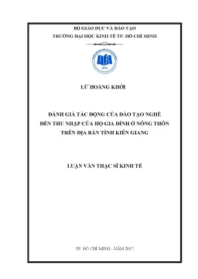 Luận văn đánh giá tác động của đào tạo nghề đến thu nhập của hộ gia đình ở nông thôn trên địa bàn tỉnh kiên giang