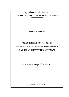 Luận văn quản trị rủi ro tín dụng tại ngân hàng thương mại cổ phần đầu tư và phát triển việt nam