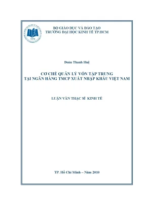 Luận văn cơ chế quản lý vốn tập trung tại ngân hàng tmcp xuất nhập khẩu vn luận văn thạc sĩ