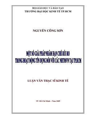Luận văn một số giải pháp nhằm hạn chế rủi ro trong hoạt động tín dụng đối với các nhtmvn tại tp hcm