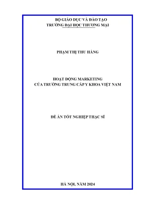 Luận văn hoạt động marketing của trường trung cấp y khoa việt nam