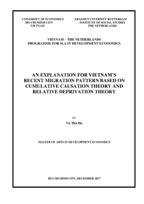 Luận văn an explanation for vietnams recent migration pattern based on cumulative causation theory and relative deprivation theory