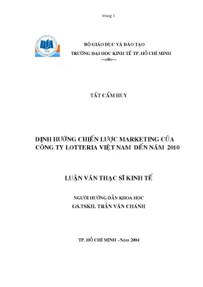 Luận văn định hướng chiến lược marketing của công ty lotteria việt nam đến năm 2010