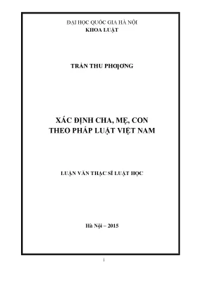 Xác định cha mẹ con theo pháp luật việt nam