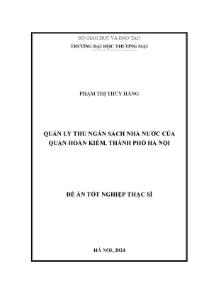 Luận văn quản lý thu ngân sách nhà nước của quận hoàn kiếm thành phố hà nội