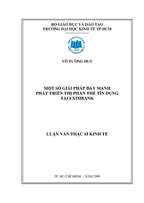 Luận văn một số giải pháp đẩy mạnh phát triển thị phần thẻ tín dụng tại eximbank