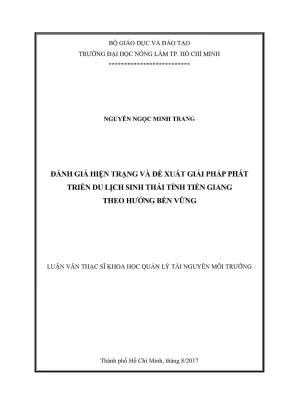 Luận văn thạc sĩ quản lý tài nguyên và môi trường đánh giá hiện trạng và đề xuất giải pháp phát triển du lịch sinh thái tỉnh tiền giang theo hướng bền vững