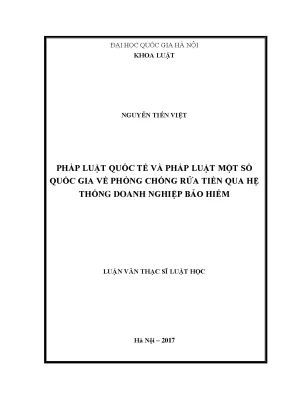 Pháp luật quốc tế và pháp luật một số quốc gia về phòng chống rửa tiền qua hệ thống doanh nghiệp bảo hiểm