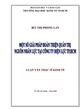 Luận văn một số giải pháp hoàn thiện quản trị nguồn nhân lực tại công ty điện lực tp hcm