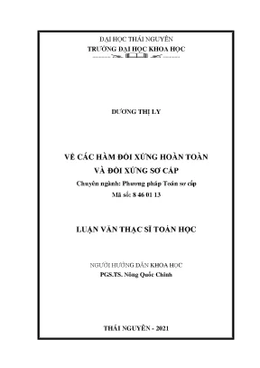 Về các hàm đối xứng hoàn toàn và đối xứng sơ cấp