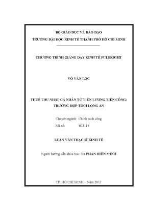 Luận văn thuế thu nhập cá nhân từ tiền lương tiền công trường hợp tỉnh long an