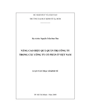 Luận văn nâng cao hiệu quả quản trị công ty trong các công ty cổ phần việt nam