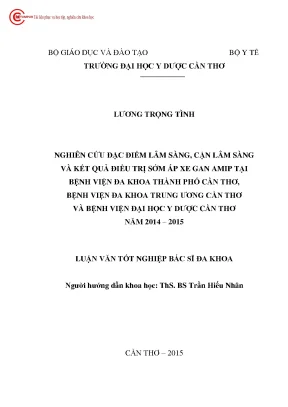 1797 nghiên cứu đặc điểm lâm sàng cận lâm sàng và kết quả điều trị sớm áp xe gan amip tại bv đa khoa tp cần thơ bv đa khoa trung ương cần thơ và bv đại học