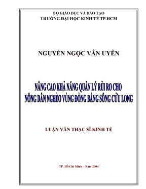 Luận văn nâng cao khả năng quản lý rủi ro cho nông dân nghèo vùng đồng bằng sông cửu long