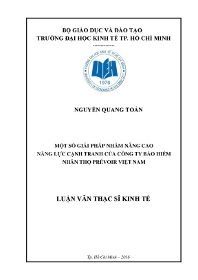 Luận văn một số giải pháp nhằm nâng cao năng lực cạnh tranh của công ty bảo hiểm nhân thọ prévoir việt nam