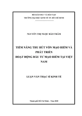 Luận văn tiềm năng thu hút vốn mạo hiểm và phát triển hoạt động đầu tư mạo hiểm tại việt nam