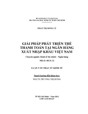 Luận văn giải pháp phát triển thẻ thanh toán tại ngân hàng xuất nhập khẩu việt namngân hàng