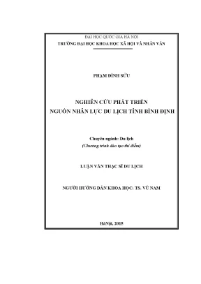 Luận văn thạc sĩ nghiên cứu phát triển nguồn nhân lực du lịch tỉnh bình định