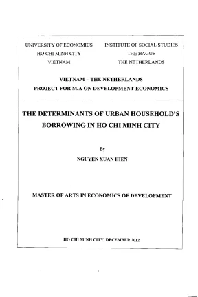 Luận văn the determinants of urban hoseholds borrowing in ho chi minh city