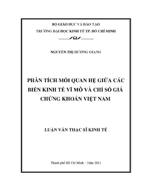 Luận văn phân tích mối quan hệ giữa các biến kinh tế vĩ mô và chỉ số giá chứng khoán việt nam luận văn thạc sĩ
