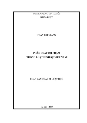Phân loại tội phạm trong luật hình sự việt nam