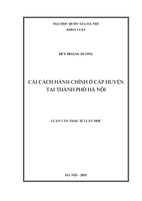 Cải cách hành chính ở cấp huyện tại thành phố hà nội