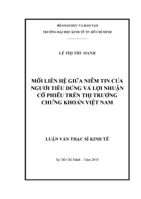 Luận văn mối liên hệ giữa niềm tin của người tiêu dùng và lợi nhuận cổ phiếu trên thị trường chứng khoán việt nam