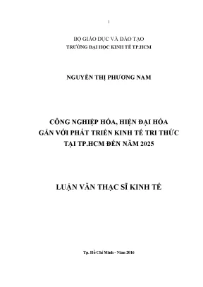Luận văn công nghiệp hóa hiện đại hóa gắn với phát triển kinh tế tri thức tại tphcm đến năm 2025